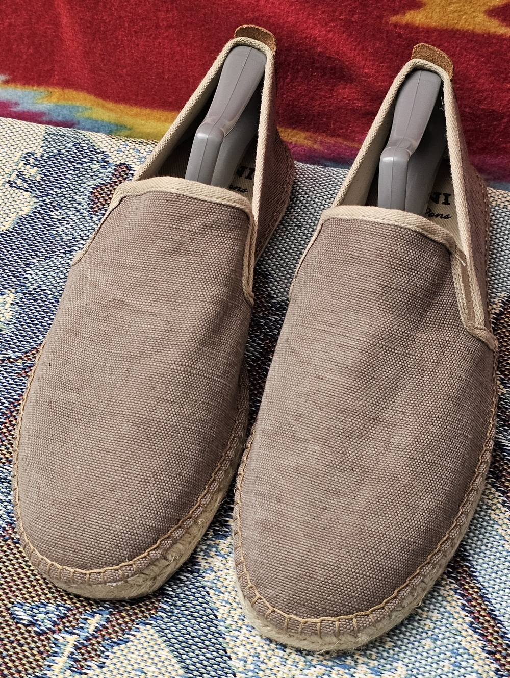 Men's Slip-On Canvas Espadrilles in Taupe